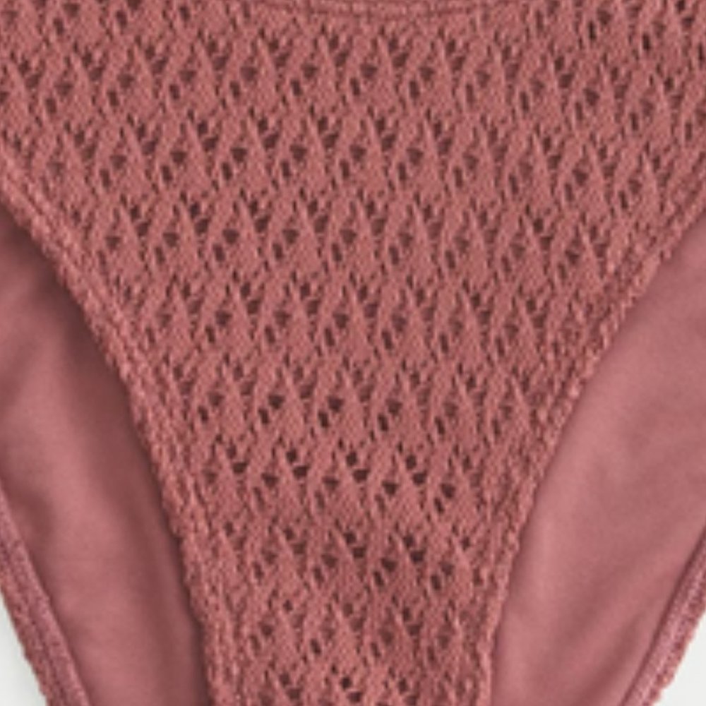 Hollister Terracotta Clay Red Crochet Bikini Bottom - Picture 6 of 9